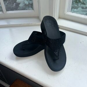 Black Rhinestone Sandals